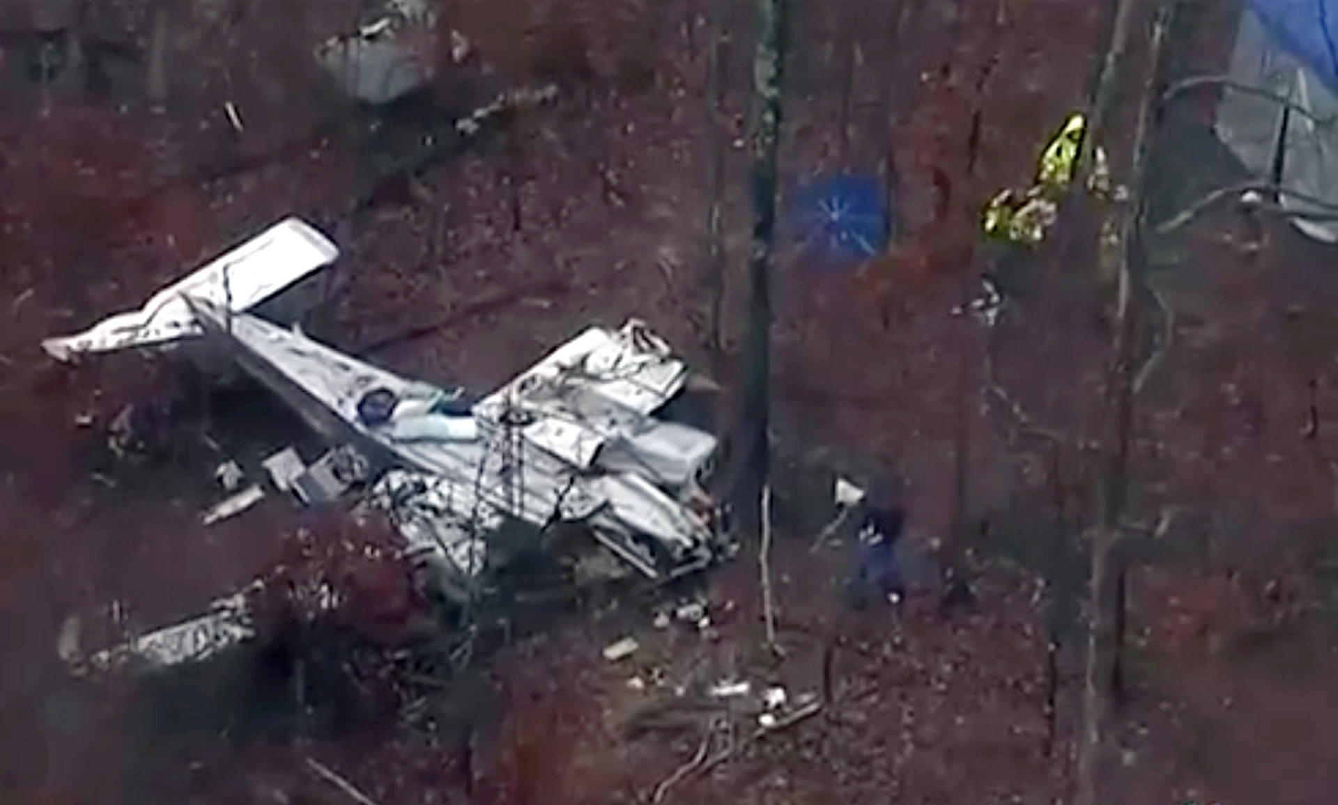 The plane crashed in woods in Kuttawa, Kentucky. Photo: SCMP