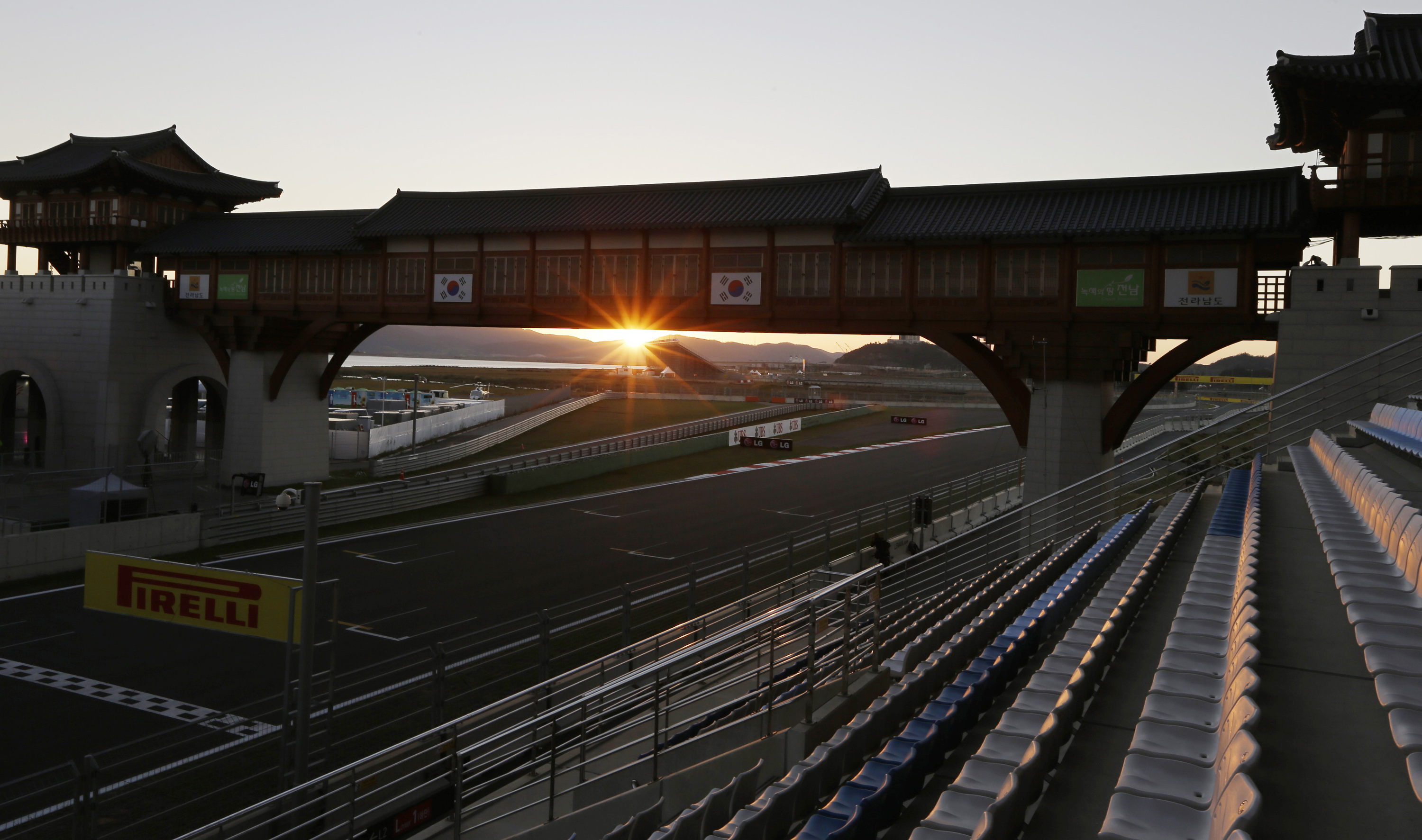 The sun has set on the Korean Grand Prix for the last time. Photo: AP