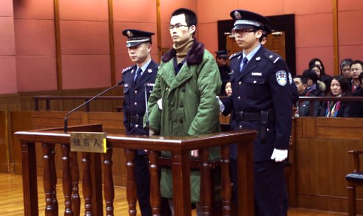 Lin Senhao, 28, from Guangdong, told his trial he poisoned his roommate as an 'April Fool's joke'. Photo: Xinhua