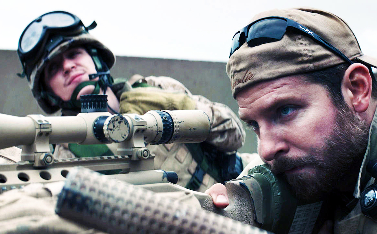 Bradley Cooper (right) stars as a Navy Seal who was credited with 150 confirmed kills in Iraq and Afghanistan in American Sniper. Photo: Courtesy of Warner Brothers Pictures