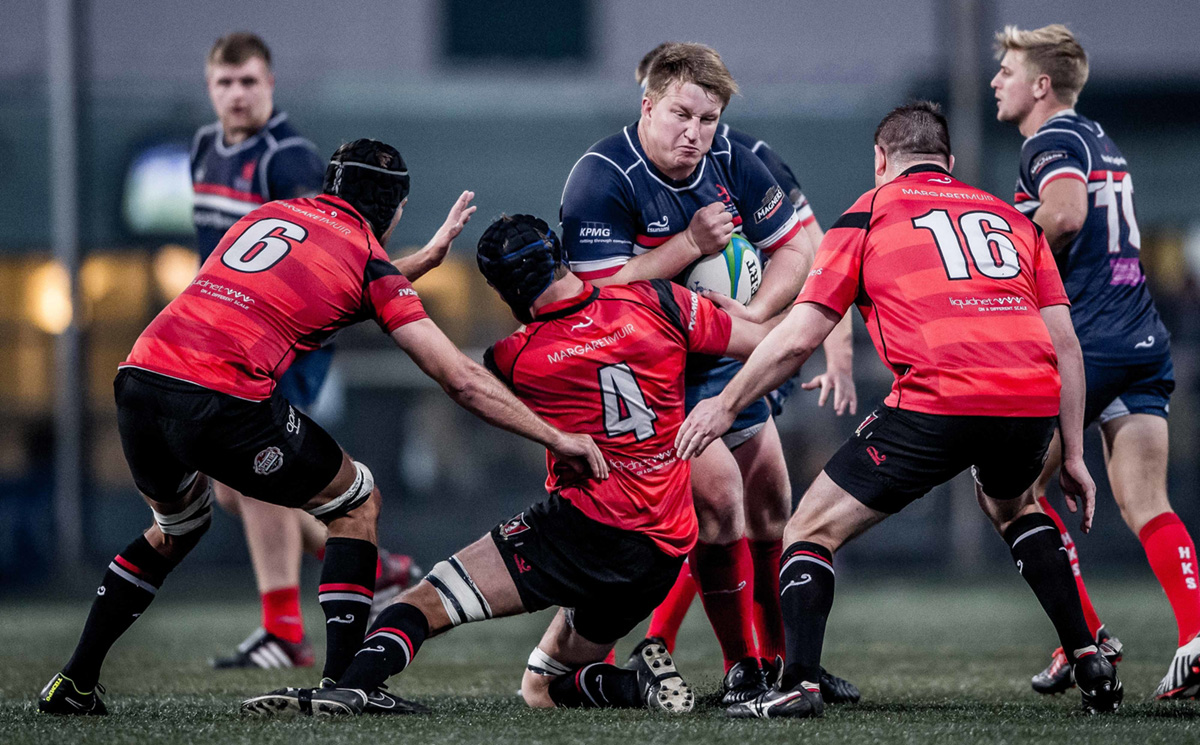 Hong Kong Scottish could find no way through the Valley defence at HKFC last Saturday. Photos: HKRFU