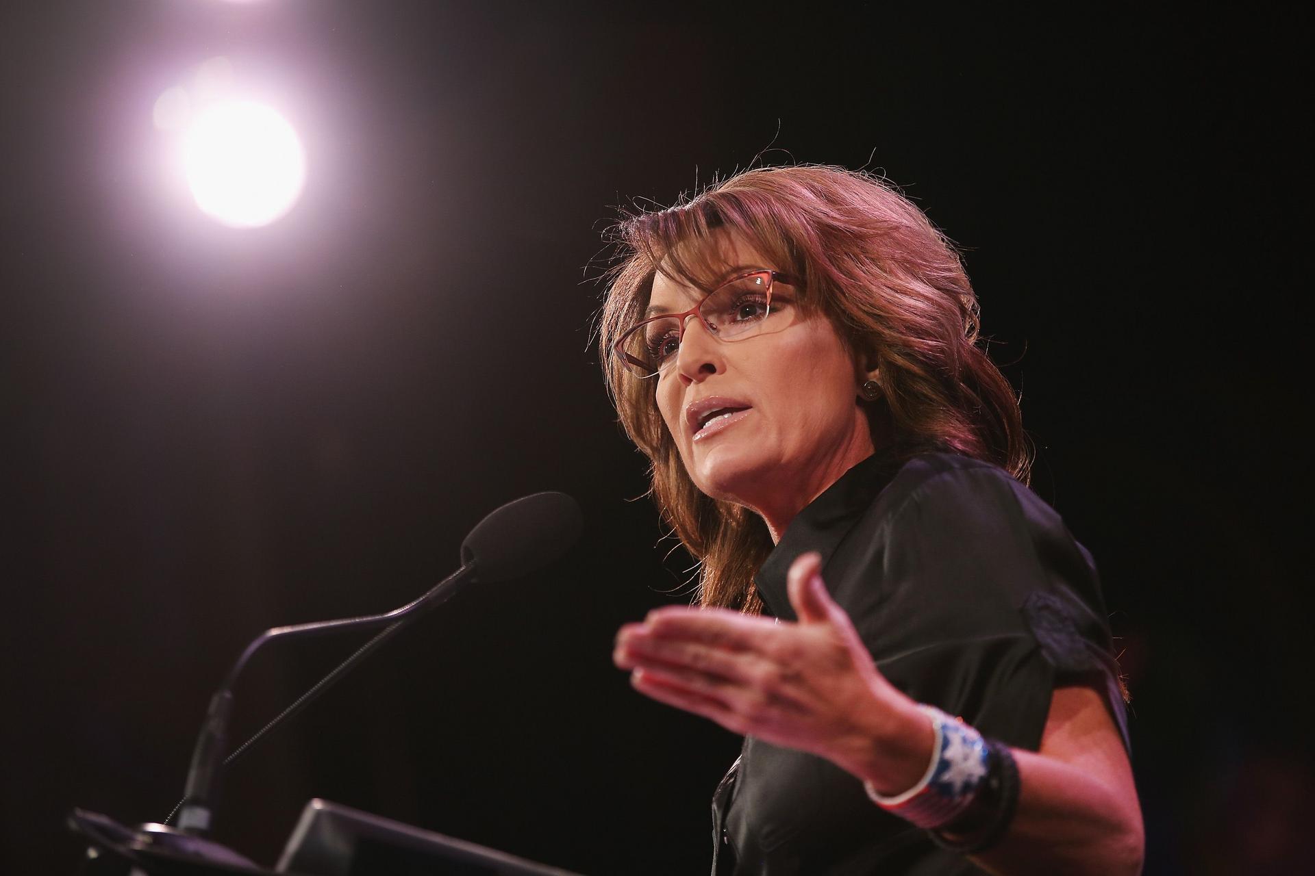 Sarah Palin speaks at the Iowa Freedom Summit. Photo: AFP