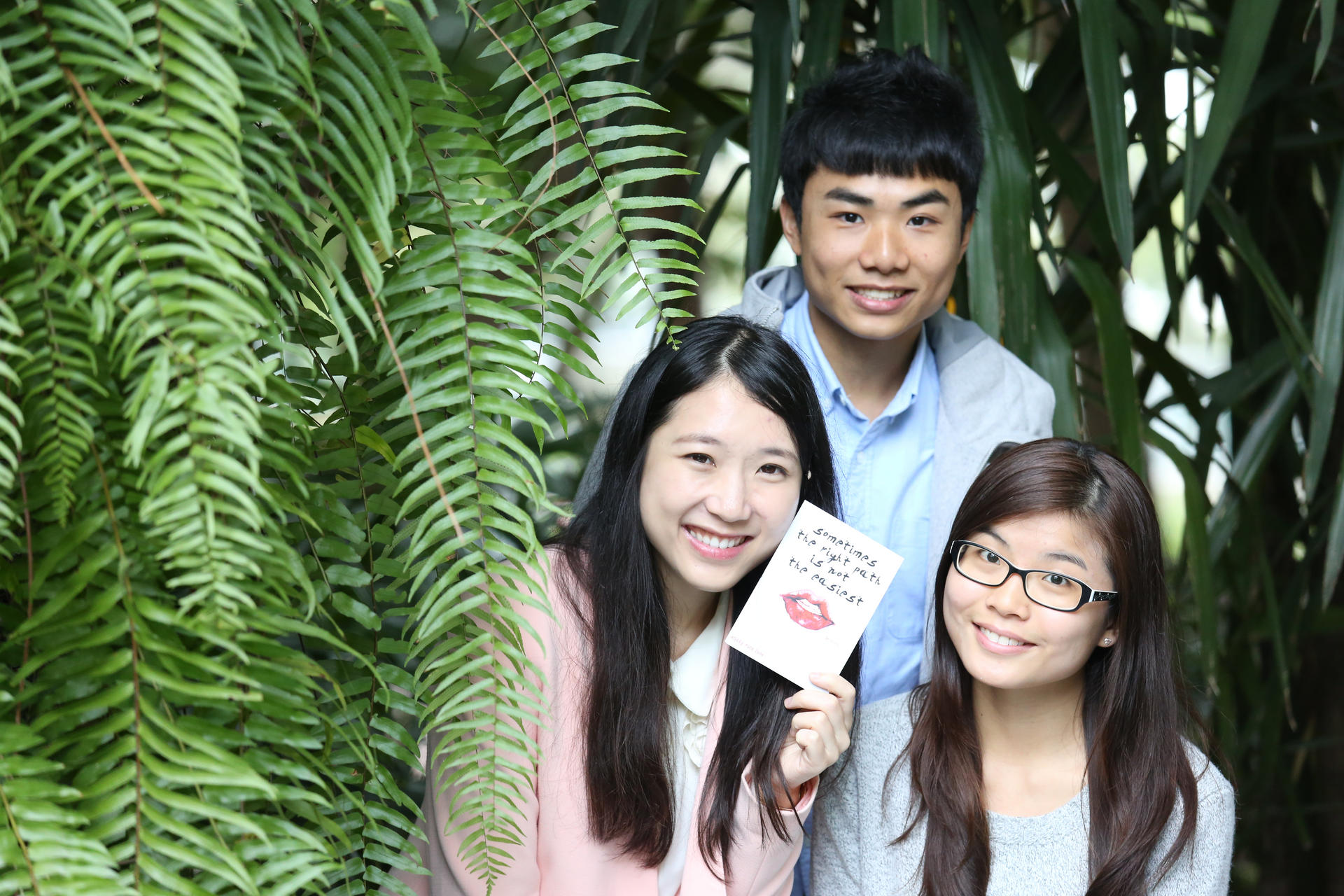From left: Julia Sun, co-founder of Sticky Rice Love, with volunteers Ivan Ho and Miki So. Photo: Nora Tam