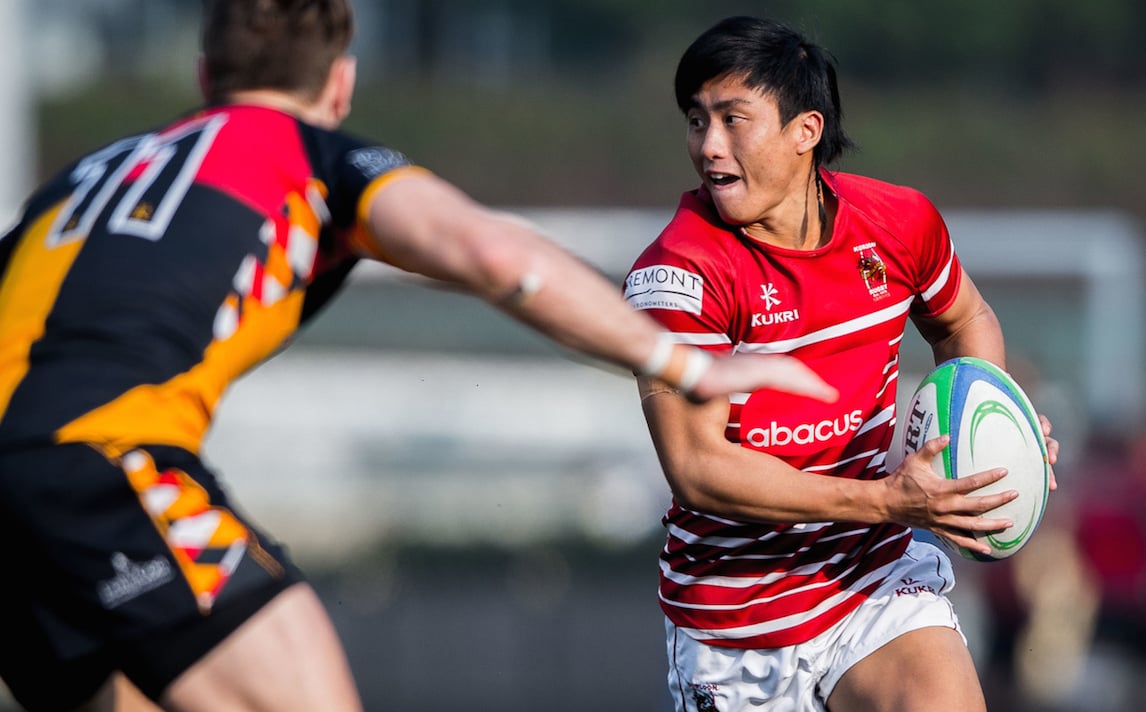 Cado Lee Ka-to and his Kowloon team-mates aim to force their way into the last Grand Championship playoff spot with a massive win against HKFC on Saturday. Photo: HKRFU