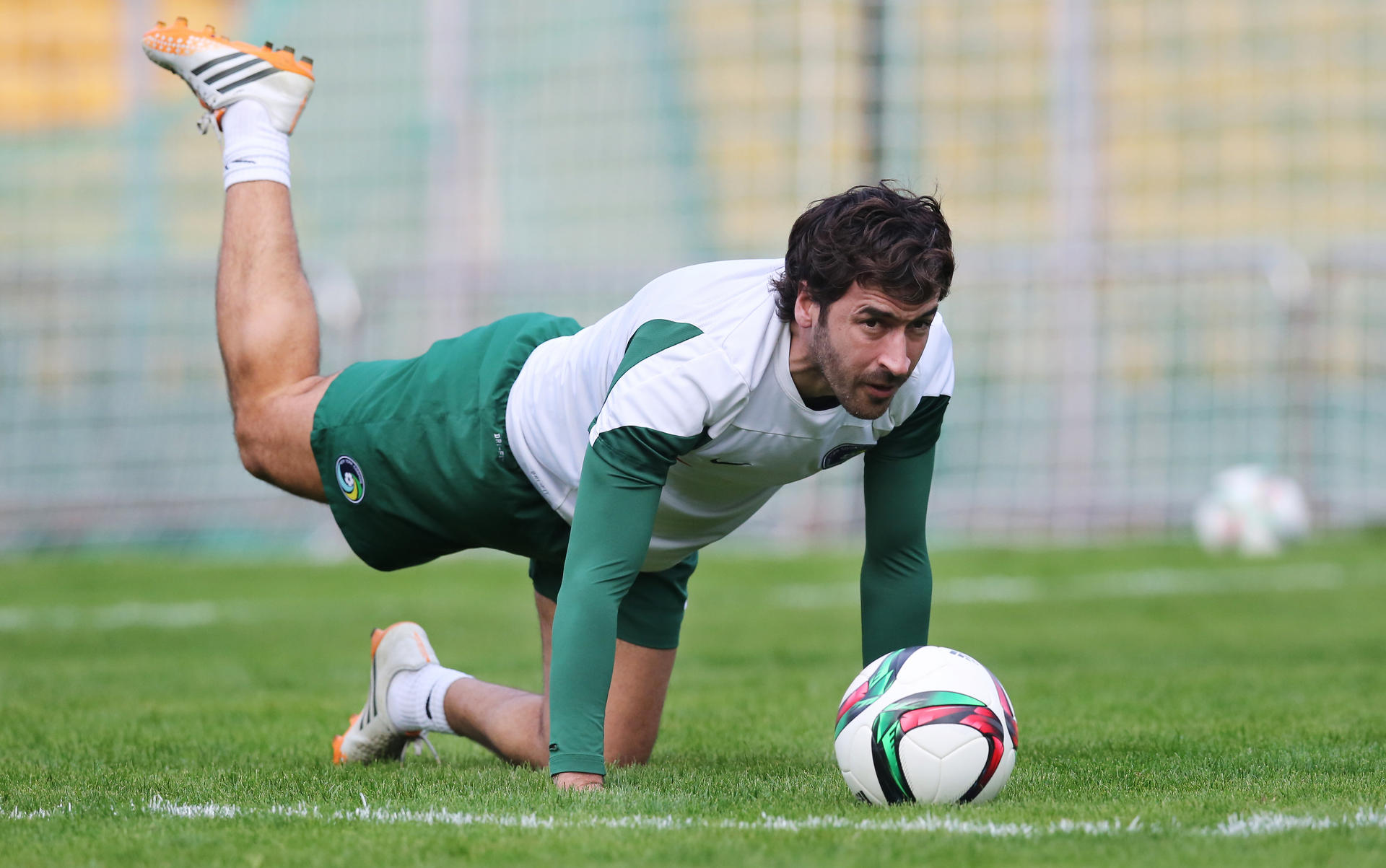 Raul, of New York Cosmos, at training yesterday in preparation for the Lunar New Year Cup clash against South China. Photo: Sam Tsang