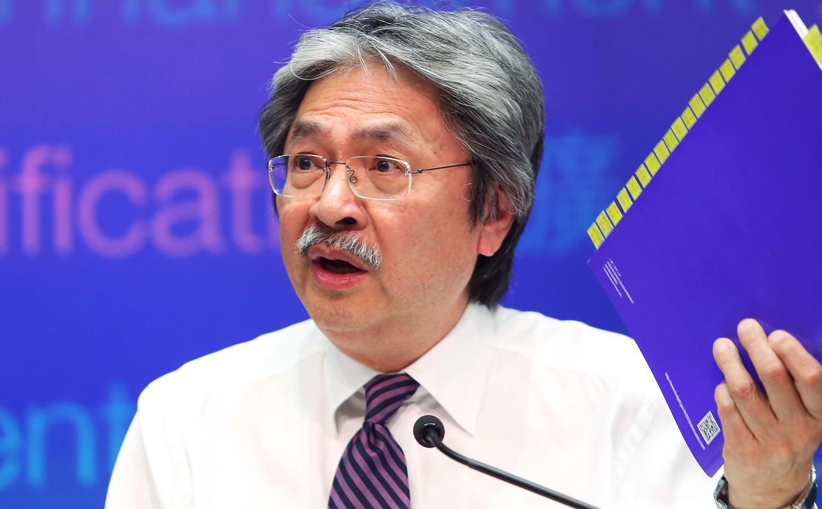 Financial Secretary John Tsang said little in the budget to tackle a potential structural deficit within the next decade, academics said. Photo: Sam Tsang