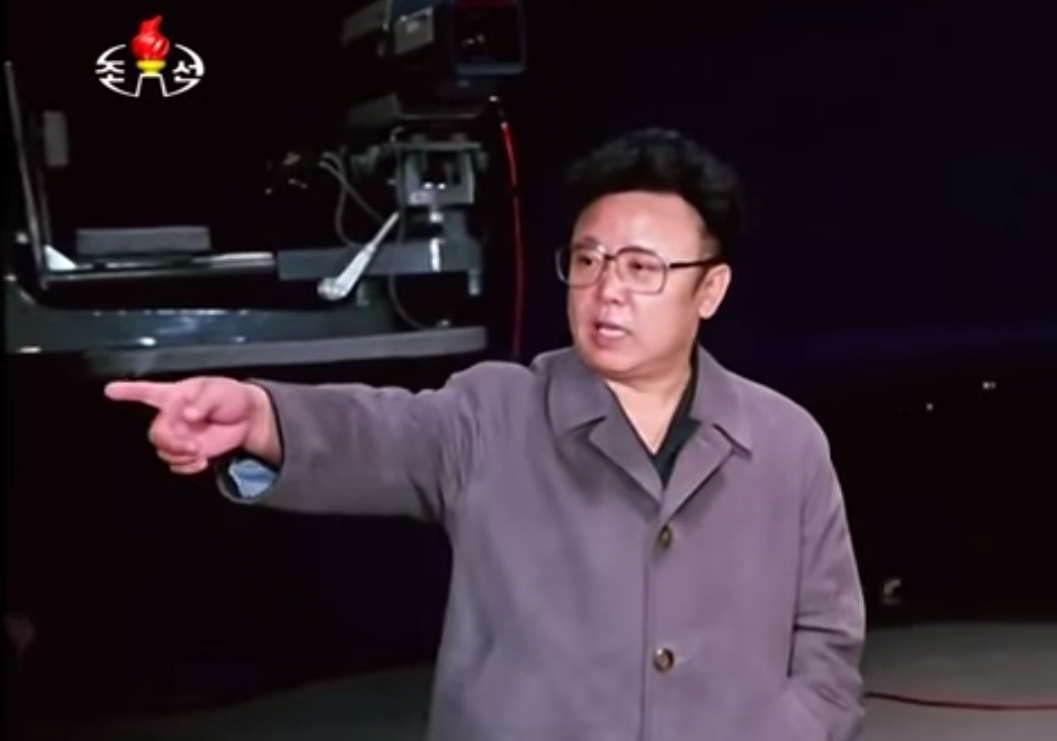 Kim Jong-il the director? A screengrab from the archive footage in high definition shows Kim inspecting new equipment in a broadcasting studio. 