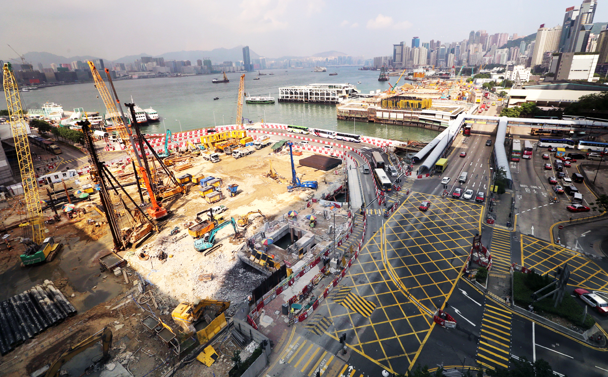 The construction site near Hong Kong Convention and Exhibition Centre in Wan Chai. Hong Kong will receive an estimated HK$45 billion of investment income this year. Photo: David Wong