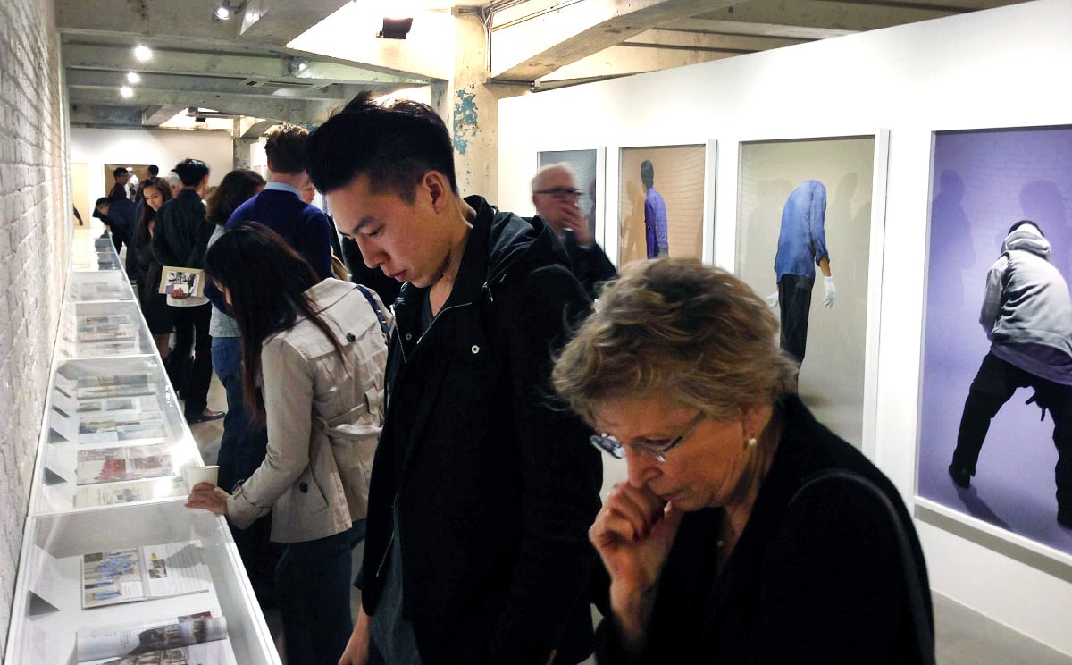 Visitors view artworks at Blindspot Gallery during the South Island Art Night. Photos: Edmund Lee
