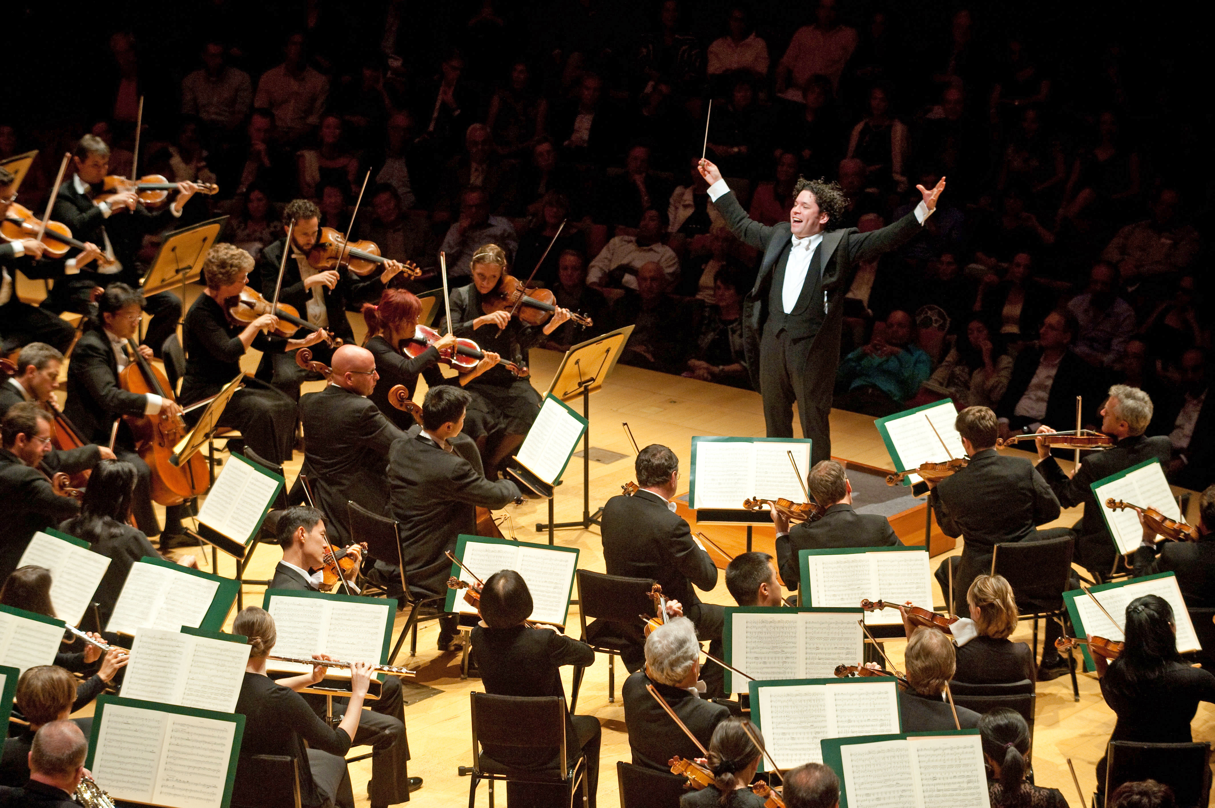 Changing tempos, multiple layers, abrupt dynamic shifts, all seemingly flowed effortlessly from the imagination of Gustavo Dudamel. Photo: Vern Evans 