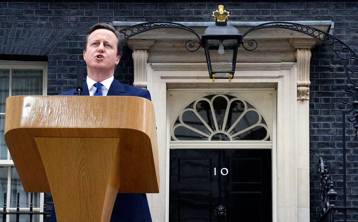 Prime Minister David Cameron addresses the nation from his office at No10 Downing Street. Photo: EPA