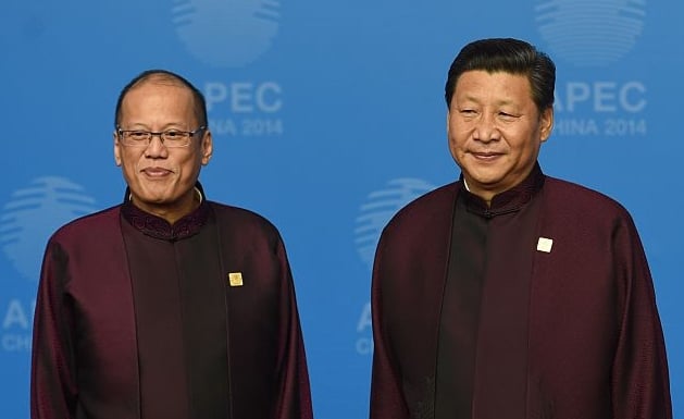 Benigno Aquino and Xi Jinping at last's year's Apec leaders' summit in Beijing. Photo: AFP