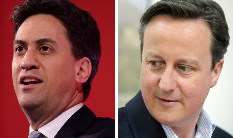 Labour candidate Ed Miliband (left) and Conservative Prime Minister David Cameron (right). Photos: AFP