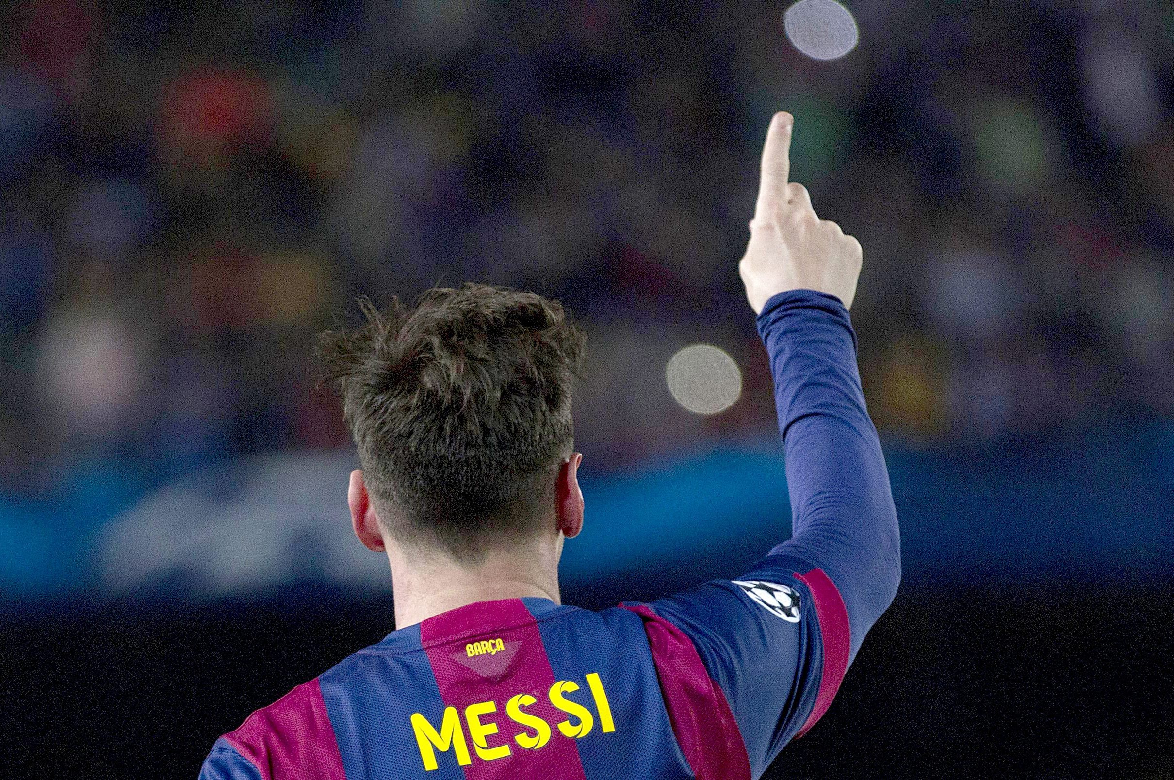 Lionel Messi celebrates. Photo: EPA