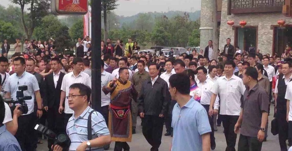 Hu Jintao appears in Beichuan Qiang Autonomous County. Photo: SCMP Pictures