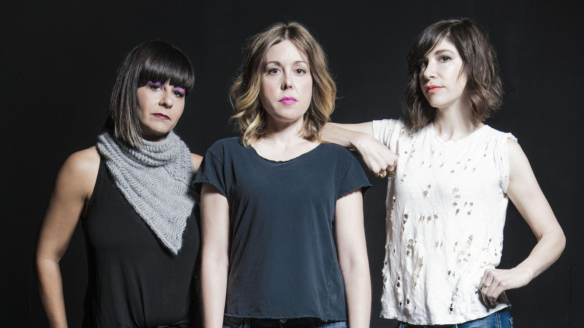 Sleater-Kinney are (from far left) Janet Weiss, Corin Tucker and Carrie Brownstein.