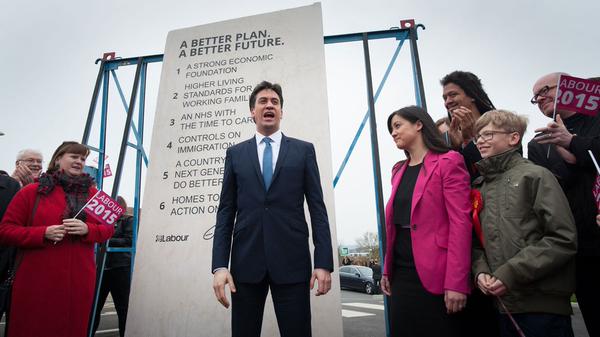 "The heaviest suicide note in history”. The unveiling of Labour's promises, literally carved in stone. Photo: Twitter