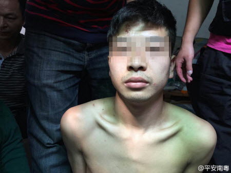 One of the kidnap suspects arrested in Guangdong province. Photo: SCMP Pictures