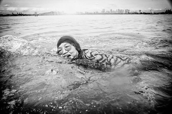 Bedah Bte Din, 76, swims off St John’s Island, Singapore. More than 70 former residents of St John’s and Lazarus islands recently returned for a day trip. Photos: Edwin Koo/Captured; Teo Yen Teck; Dr Ivan Polunin