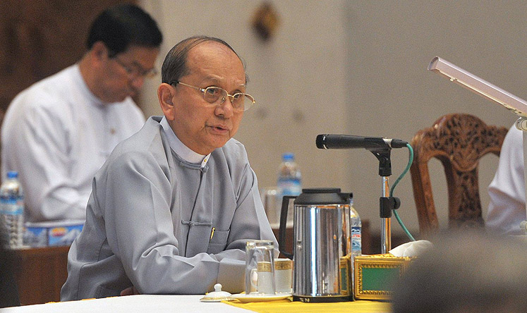 Myanmar President Thein Sein at the parliament building in Yangon. Photo: AFP