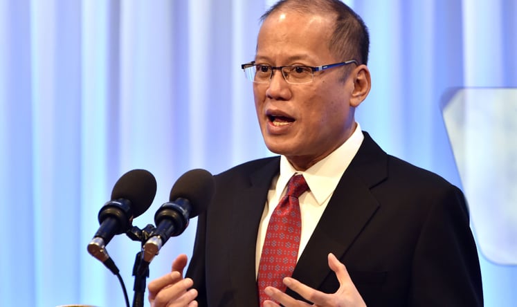 Philippine President Benigno Aquino delivers a speech at the "Future of Asia" forum in Tokyo. Photo: AFP