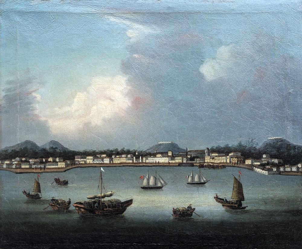 Macao, Praia Grande, oil on canvas, dated 1810 to 1820, photographer Ville de Lorient, D. Goupy