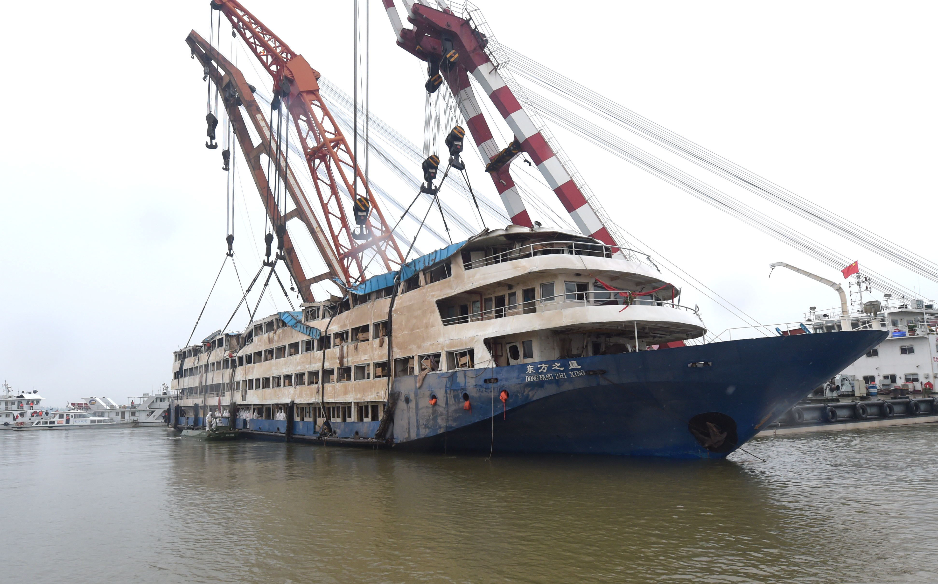 The Eastern Star after it was righted last week. Photo: Xinhua