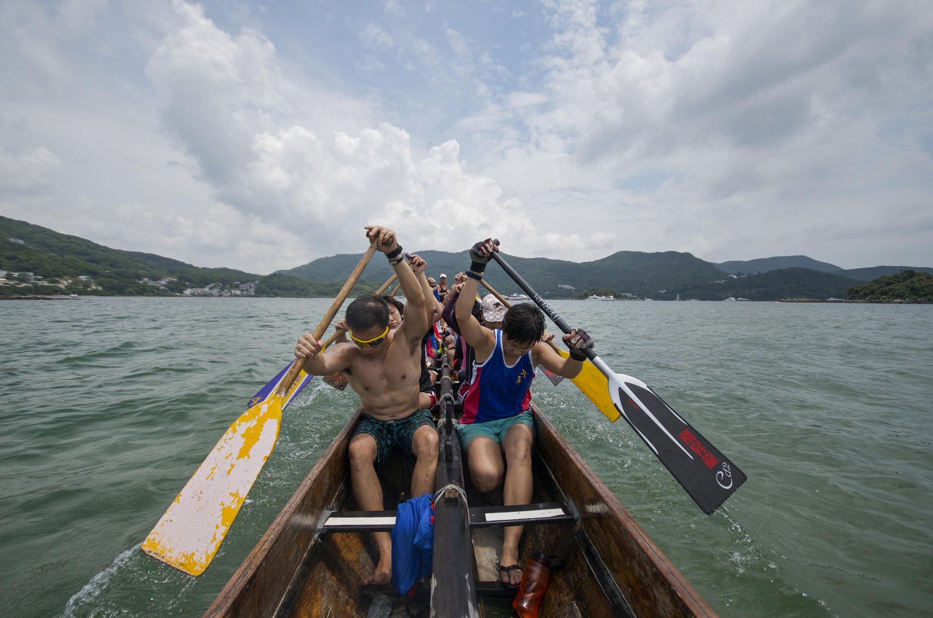 Team Altius Dragon are put through their paces off Sai Kung.Photo: Hannah Grogan