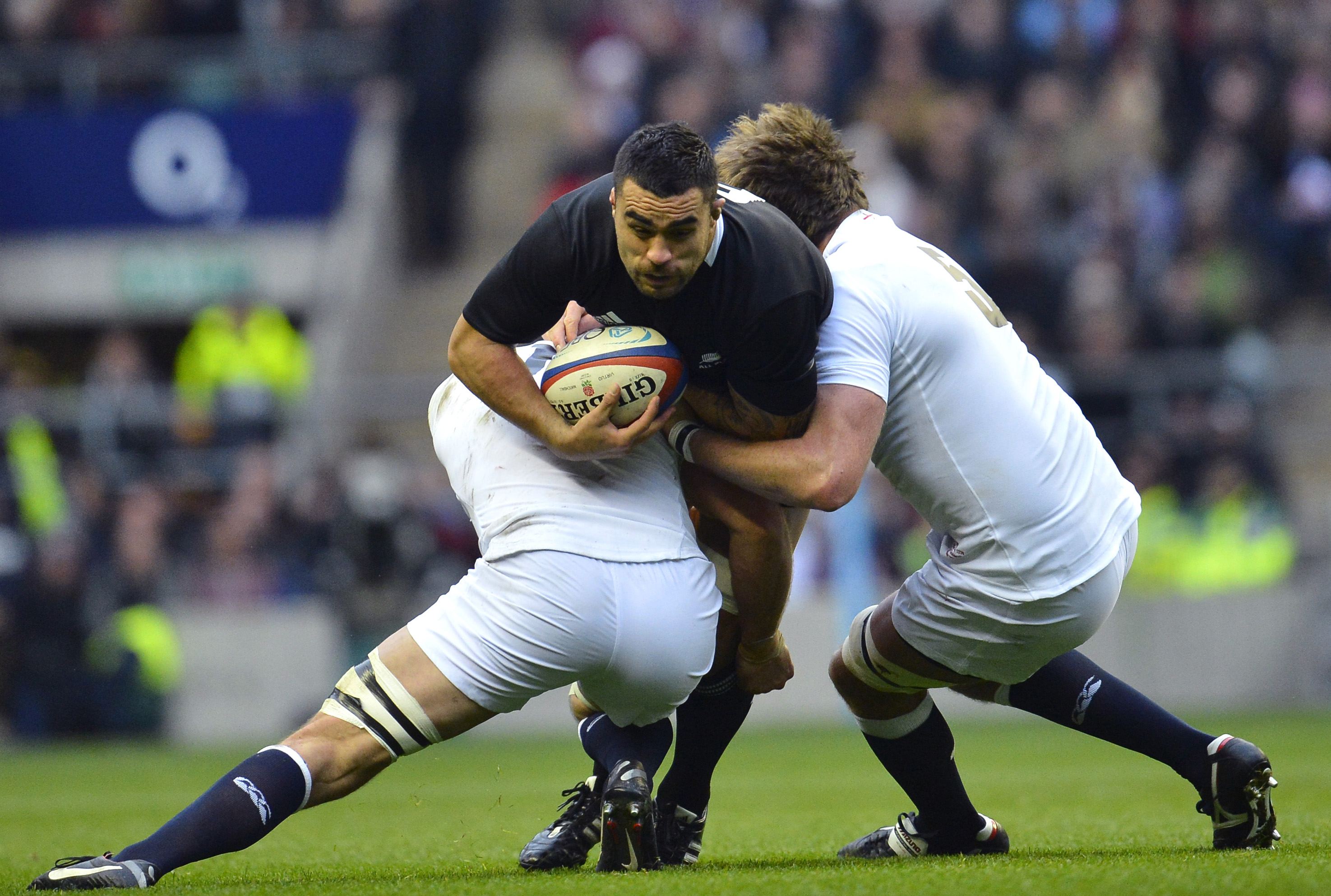 Liam Messam in action against England for the All Blacks XVs team. Photo: Reuters