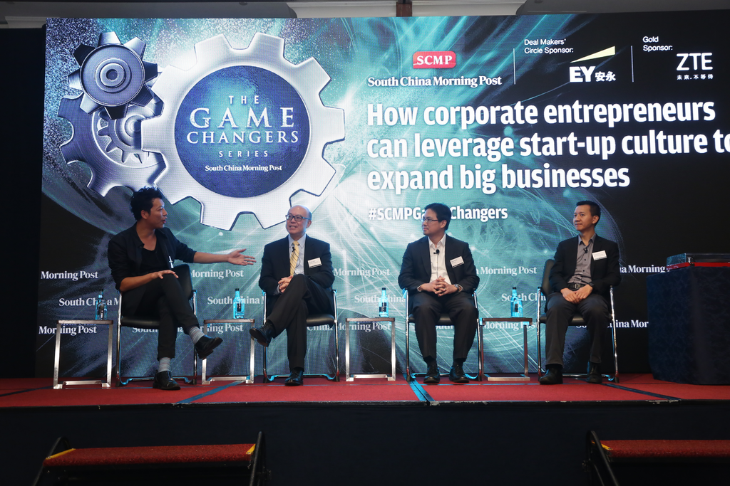 CSR is gaining traction in China. From left to right: panel moderator Alvin Yip, Donald Choi, Wilkie Wong and Francis Ngai. Photo: SCMP Pictures 