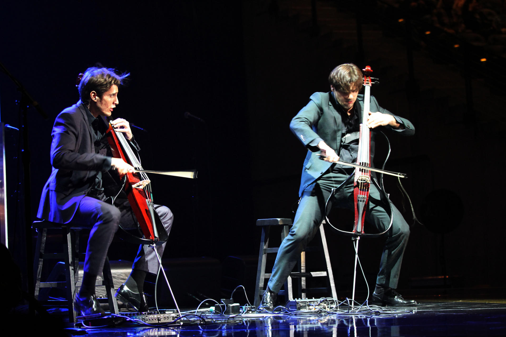 Double trouble: Luka Sulic (left) and Stjepan Hauser on stage.