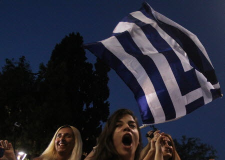 For the moment, the No vote gives the Greek government authority and momentum to fight the next stage. Photo: Xinhua