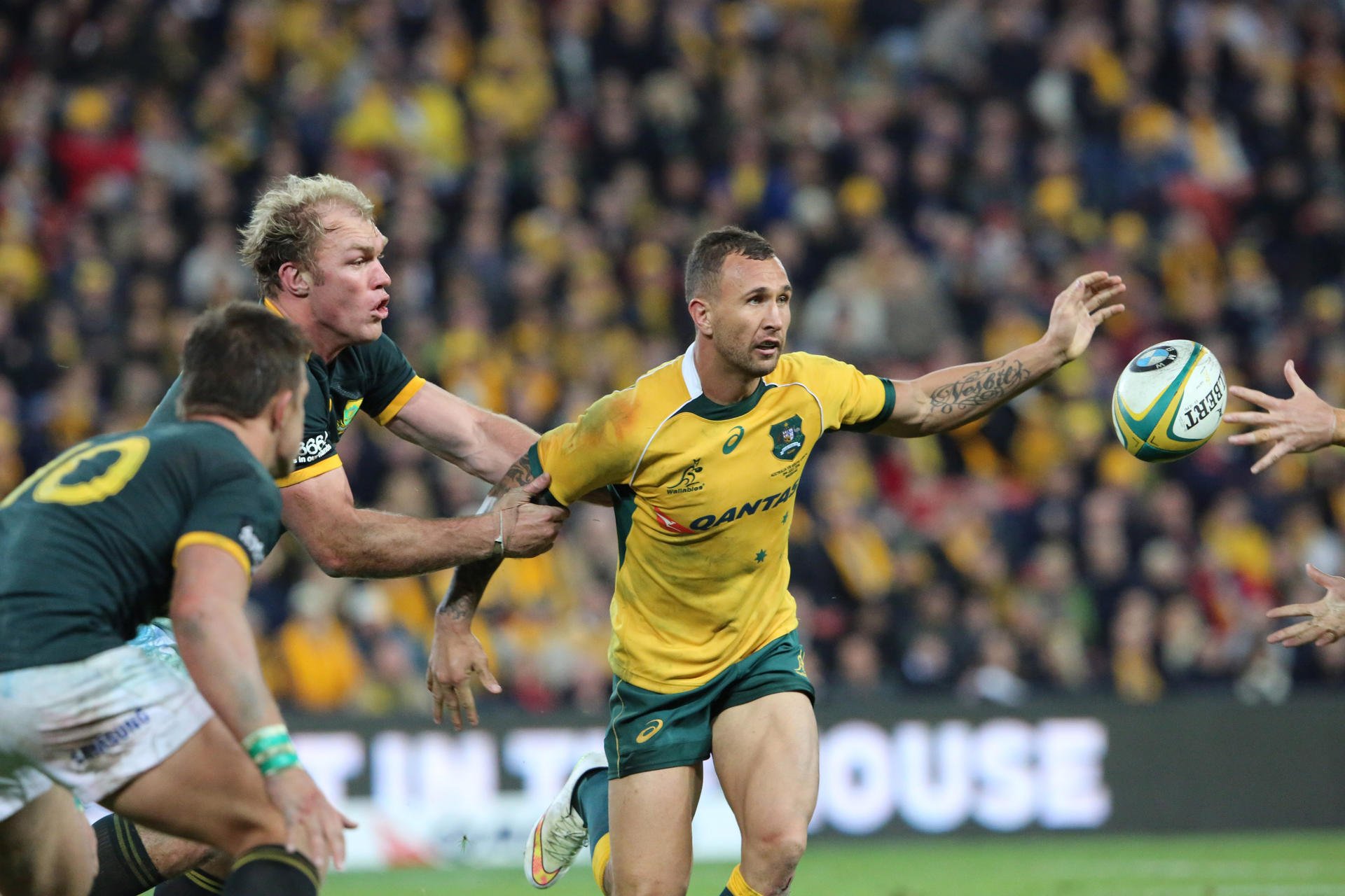 Australia fly-half Quade Cooper is said to be eyeing a place with his country's sevens side for the 2016 Rio Olympics. Photo: AP