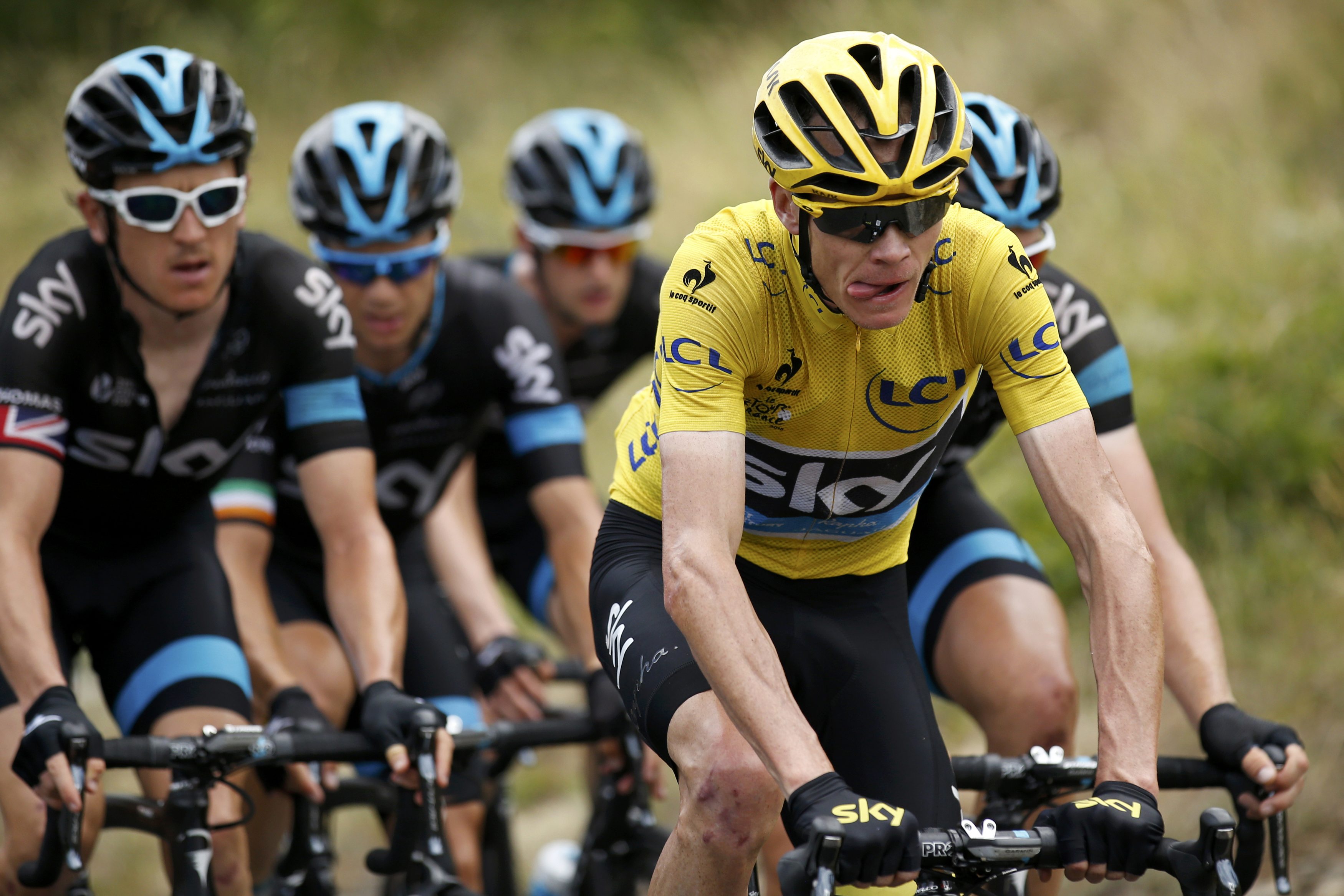 Chris Froome faced another media grilling after Sunday's stage. Photo: Reuters
