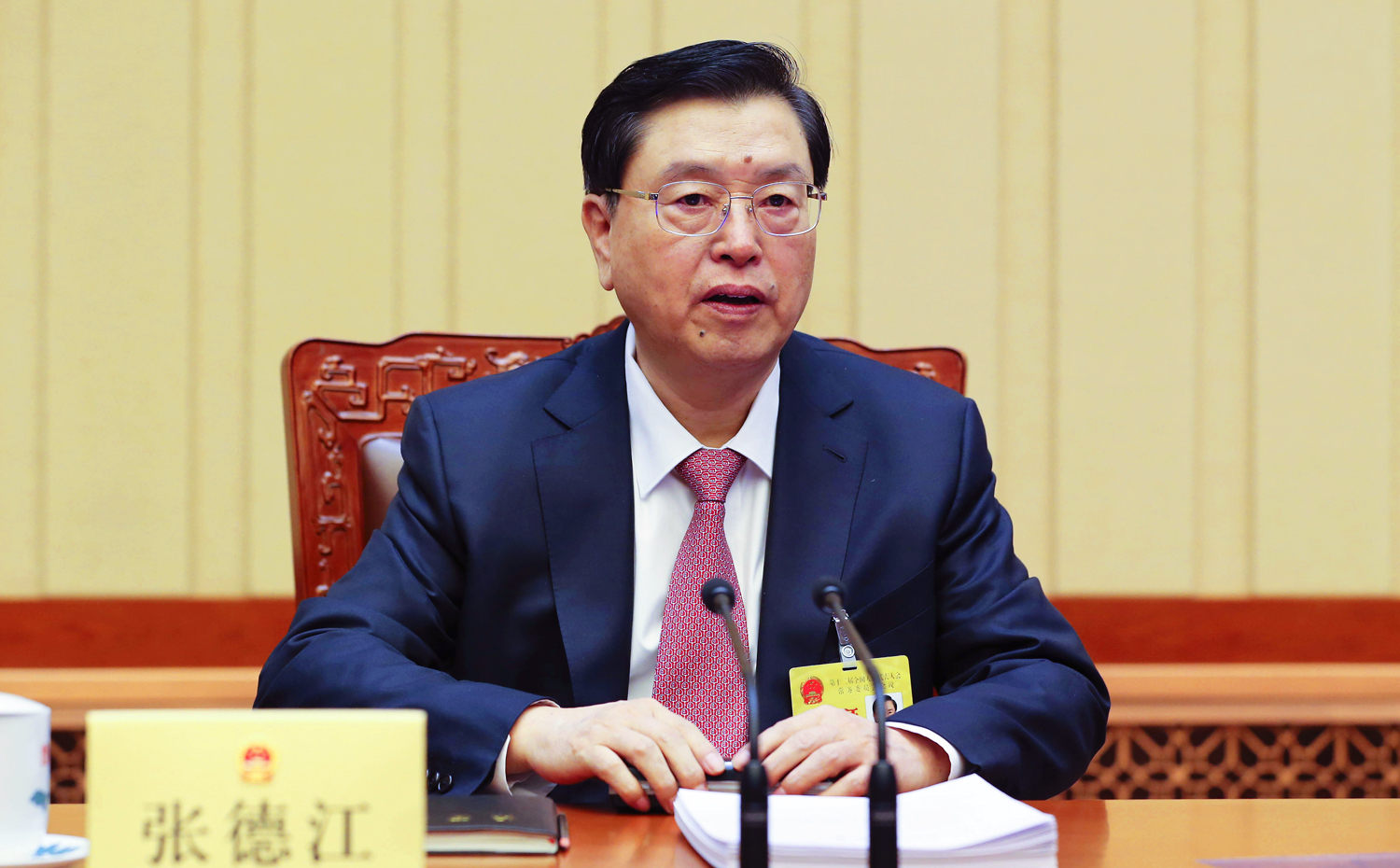 Zhang said the central government's approach would gradually push for democratic development. Photo: Xinhua