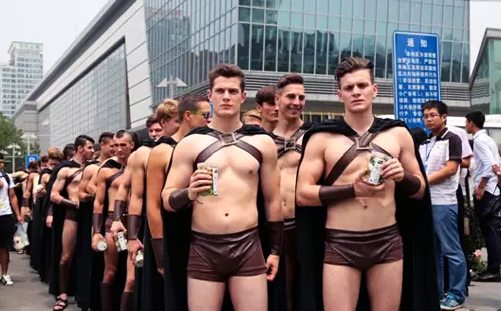 Many of the foreigners taking part in the promotion were male models. Photo: SCMP Pictures