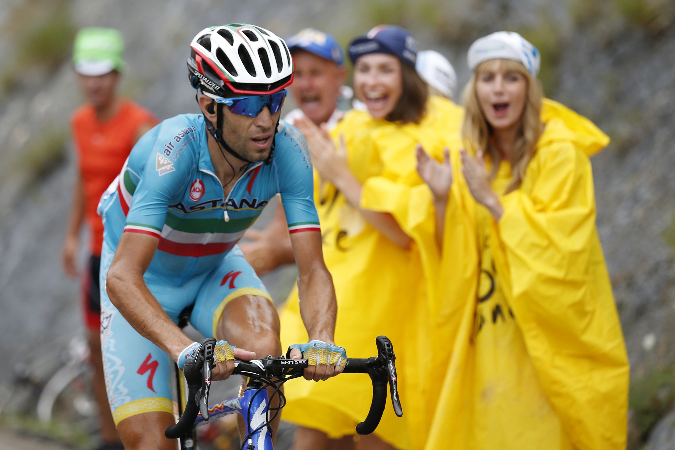 Vincenzo Nibali is roared on as he goes it alone on the 19th stage. Photo: Reuters