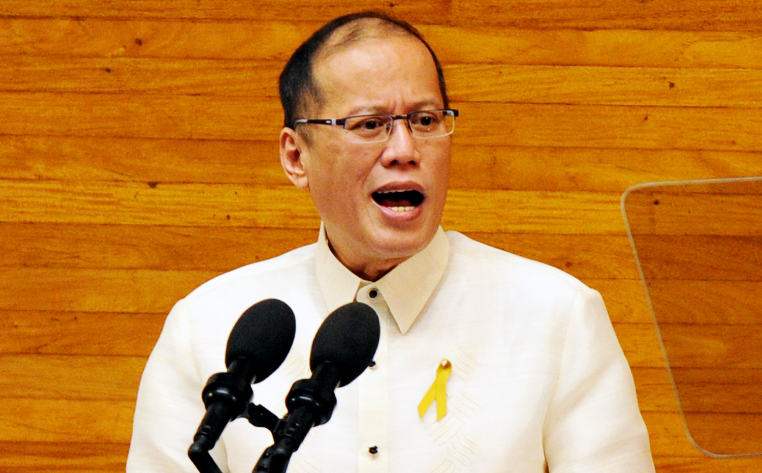 Philippine President Benigno Aquino delivers his 5th annual State of the Nation address before the annual joint session of 16th Congress in Manila on July 28, 2014.  On Monday, Aquino will deliver his final State of the Nation address.  Photo: AFP