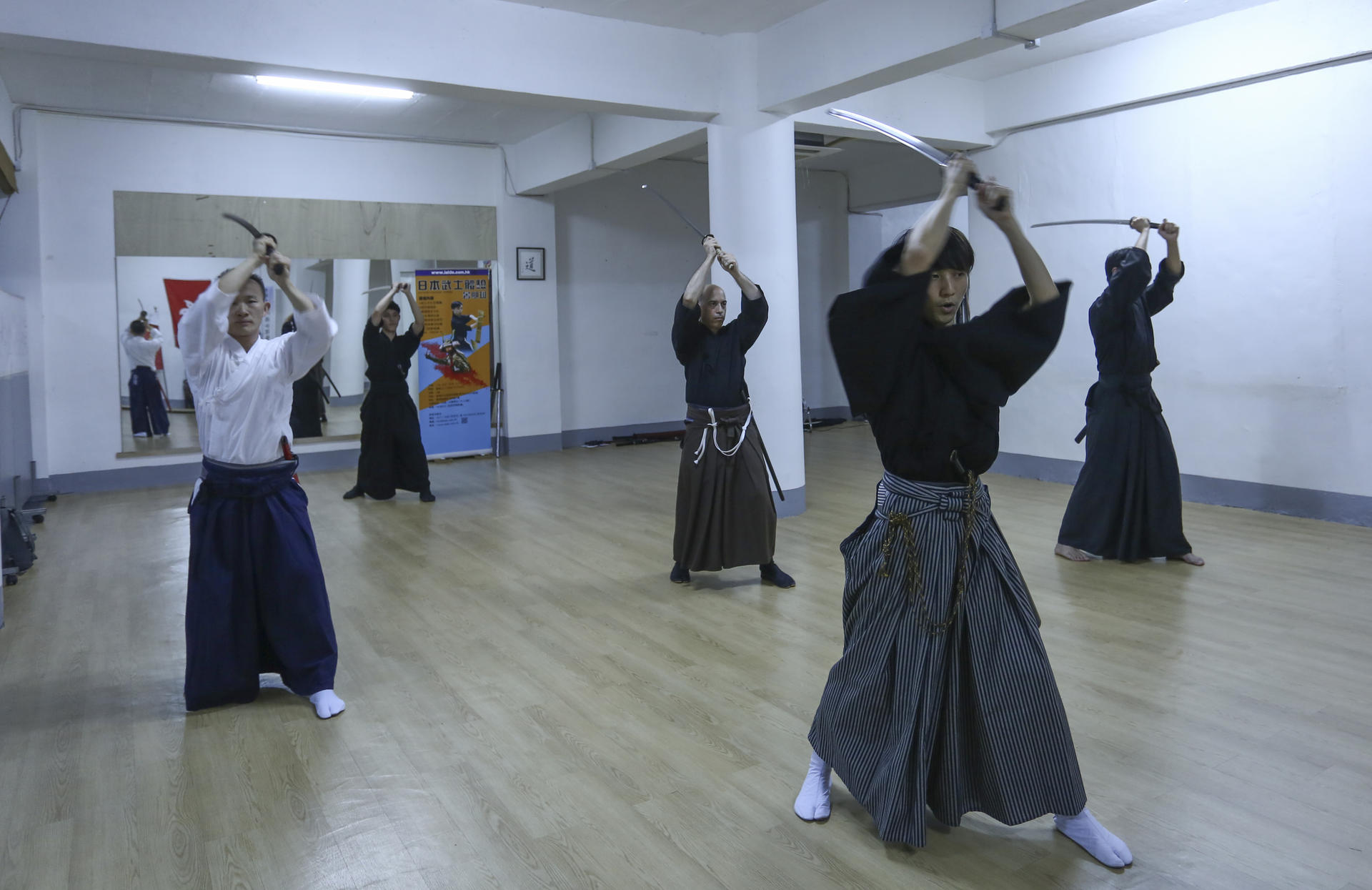 Members of the Hong Kong Toyama-Ryu Iaido Association train using live blades during sessions known as kata. Photos: Jonathan Wong