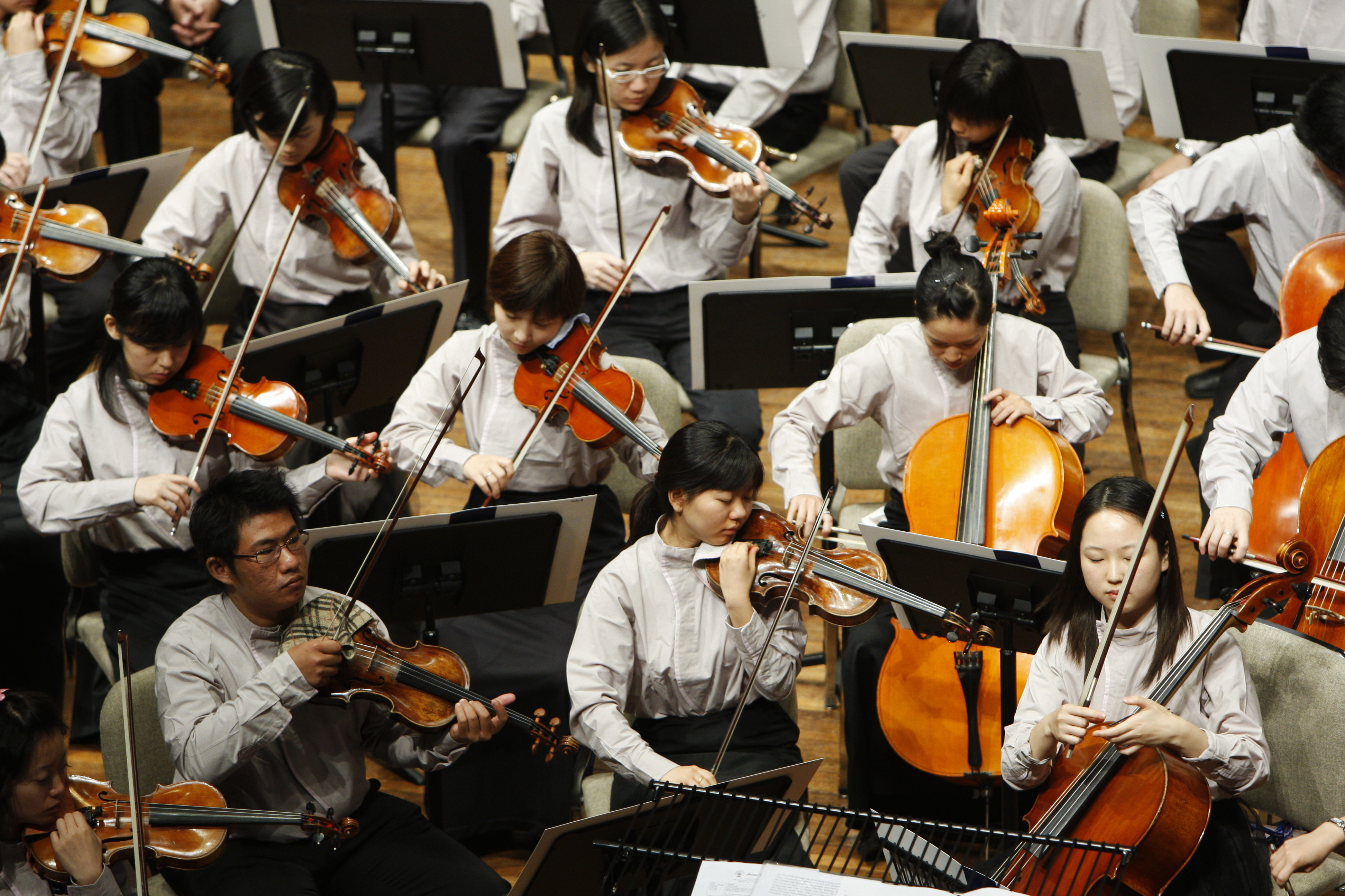 Each year the Asian Youth Orchestra brings together some 100 young players from across East Asia. In 2008 (above) the orchestra notably featured players from both North and South Korea.