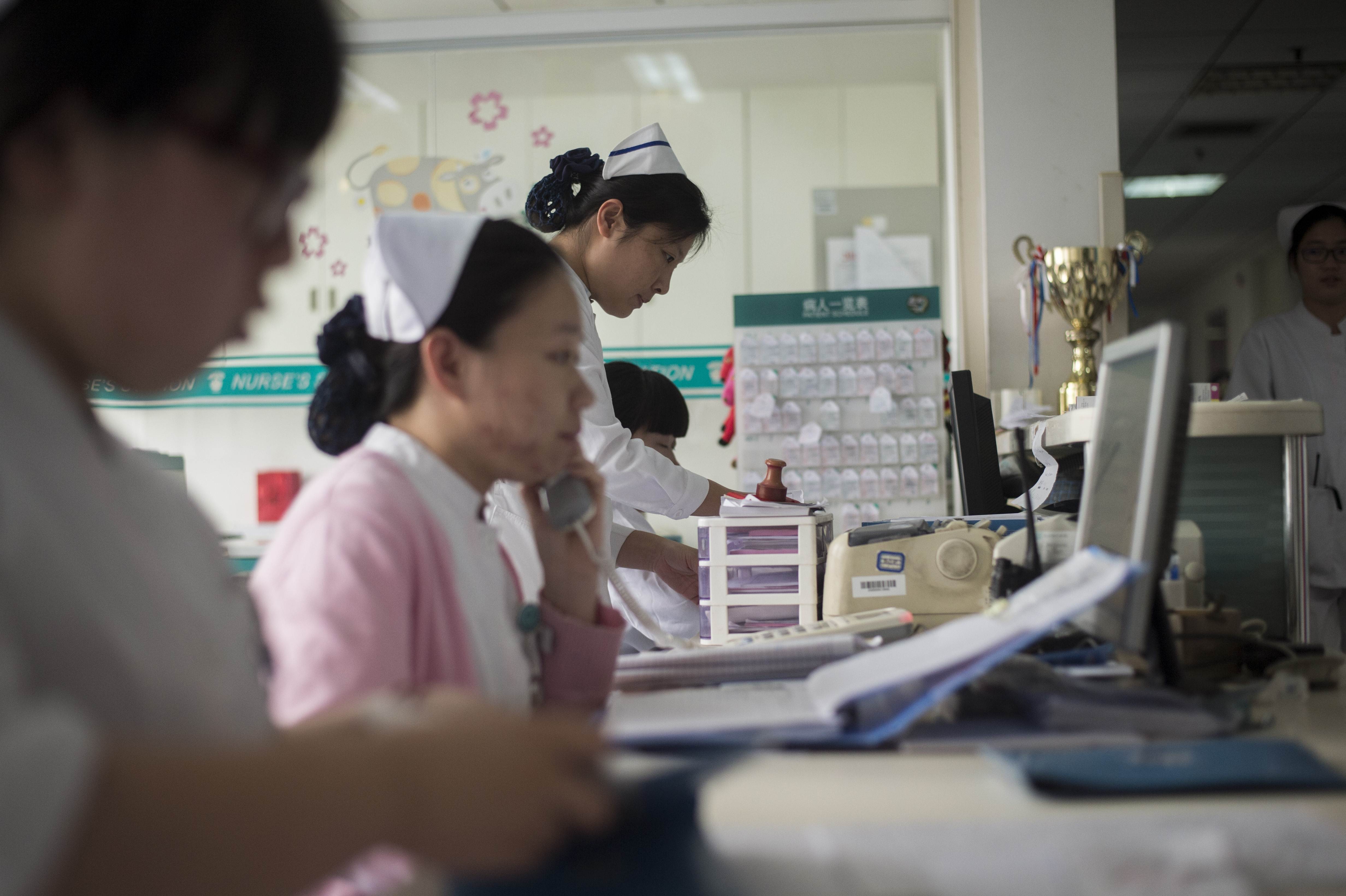 There was great demand for health care professionals in China in the second quarter. Photo: AFP