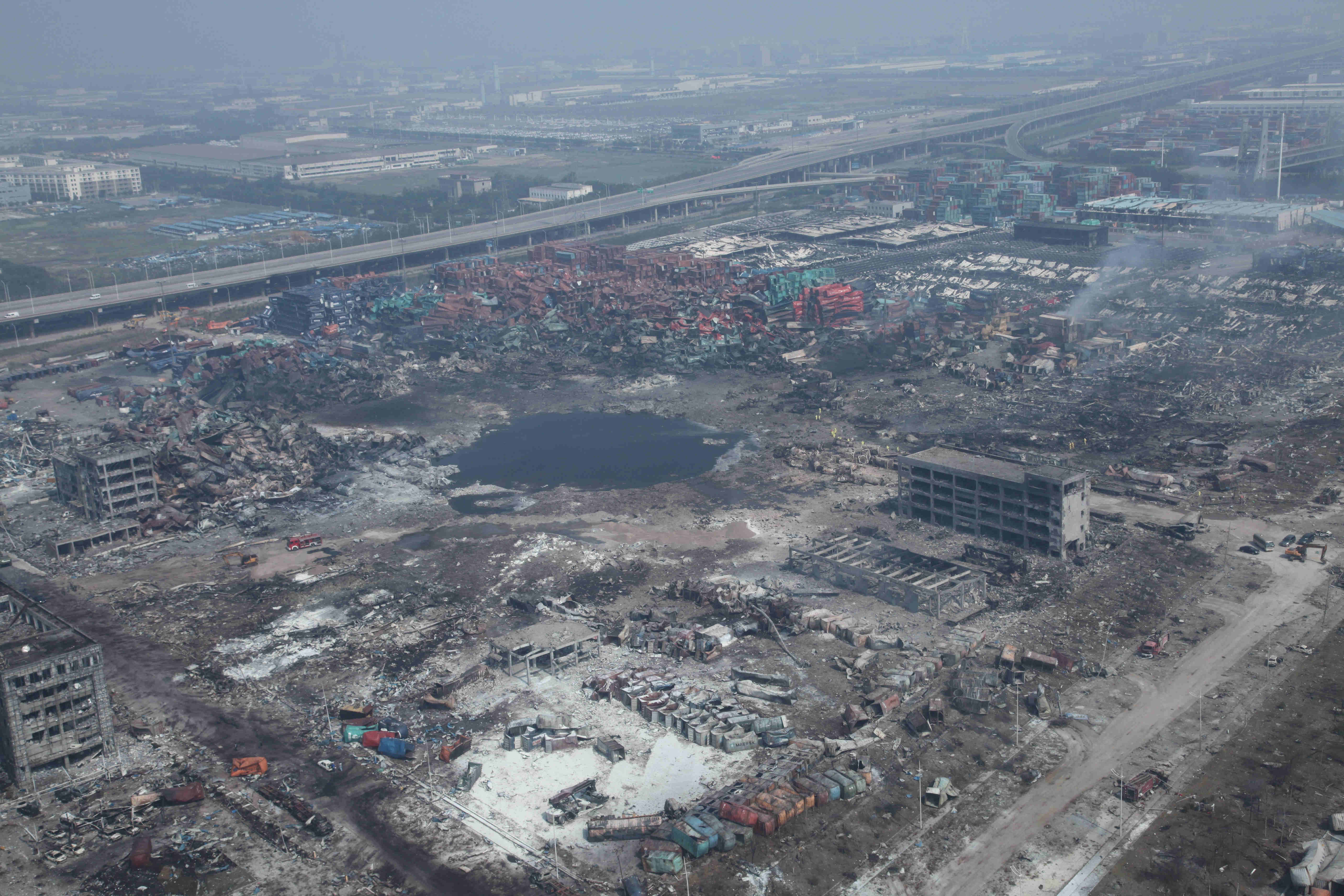 A total of 112 bodies have been found and 95 people remained missing after the explosion north China's Tianjin Municipality. Photo: Xinhua