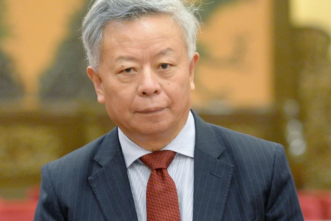 Jin Liqun, former Chinese deputy finance minister, at Beijing's Great Hall of the People. Photo: Kyodo News