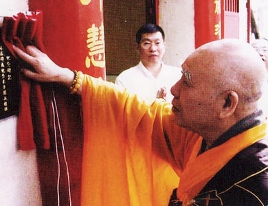 Monks at Ting Wai, a monastery in Tai Po that used FringeBacker to raise funds for renovations.