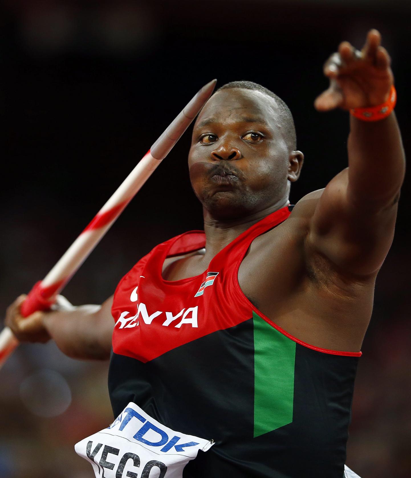 Kenya's Julius Yego produced a monster throw of 92.72 metres to claim the men's javelin title at the world championships. Photo: EPA