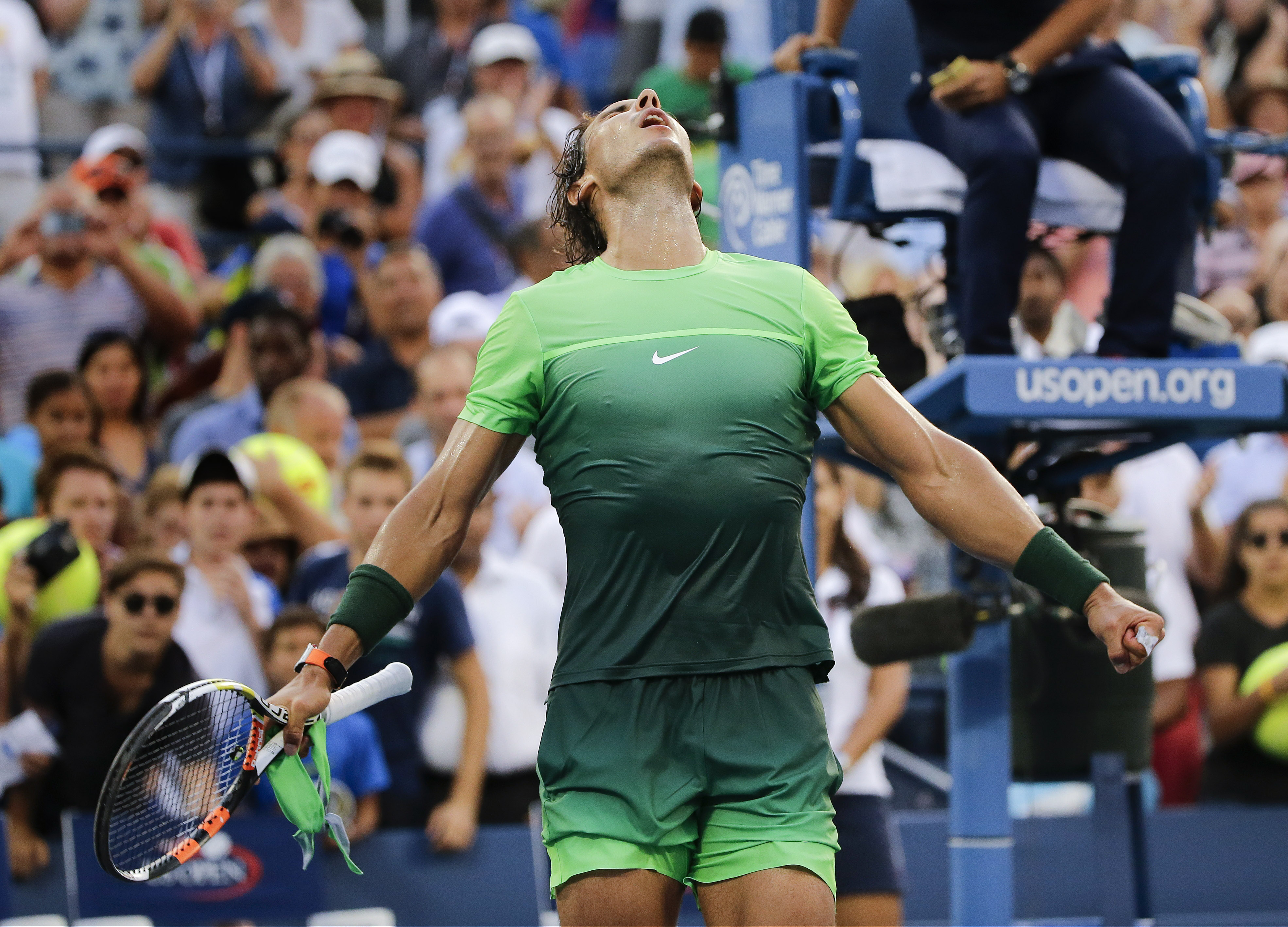 Rafael Nadal battled past Diego Schwartzman, of Argentina, in three sets. Photo: AP