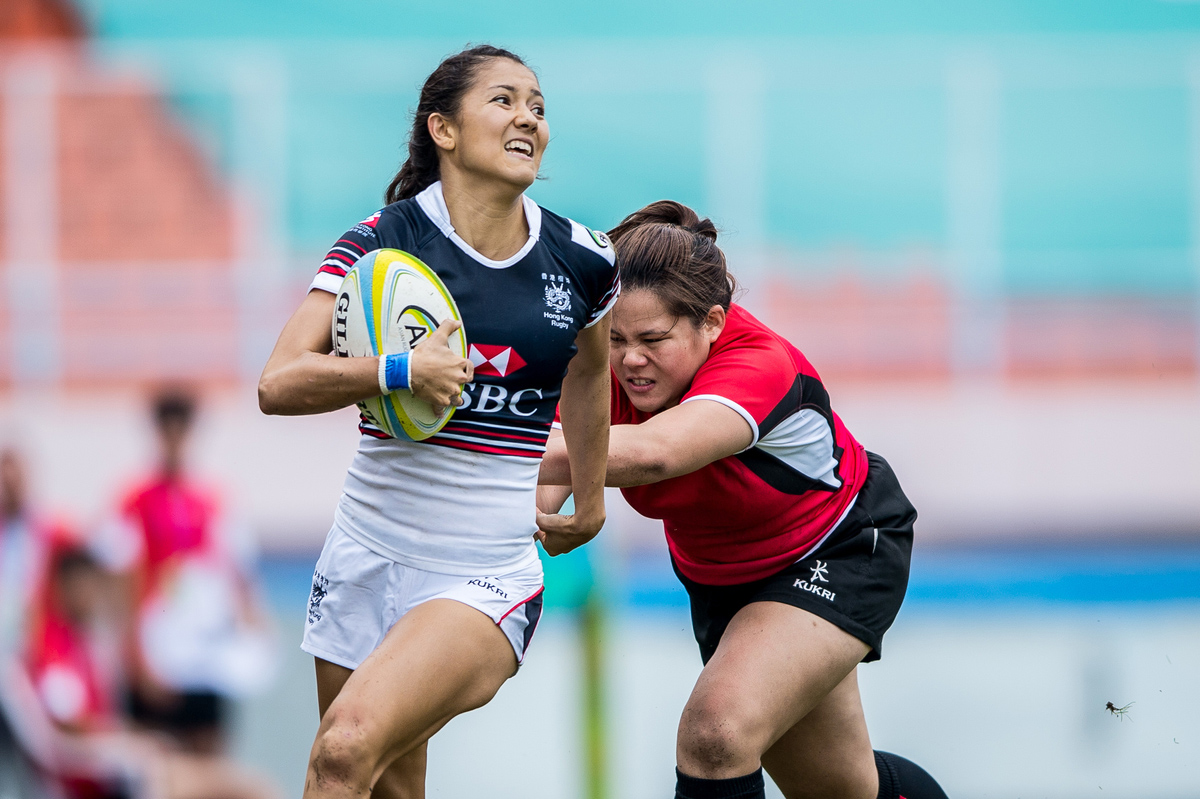 Stephanie Cuvelier was one of three Hong Kong players – including Colleen Tjosvold and Melody Li Nim-yan – who all made impressive comebacks from injury on Saturday, bolstering the women’s sevens set-up for this year’s crucial Asian campaign which is building towards the Olympic qualifiers in November. Photos: HKRU