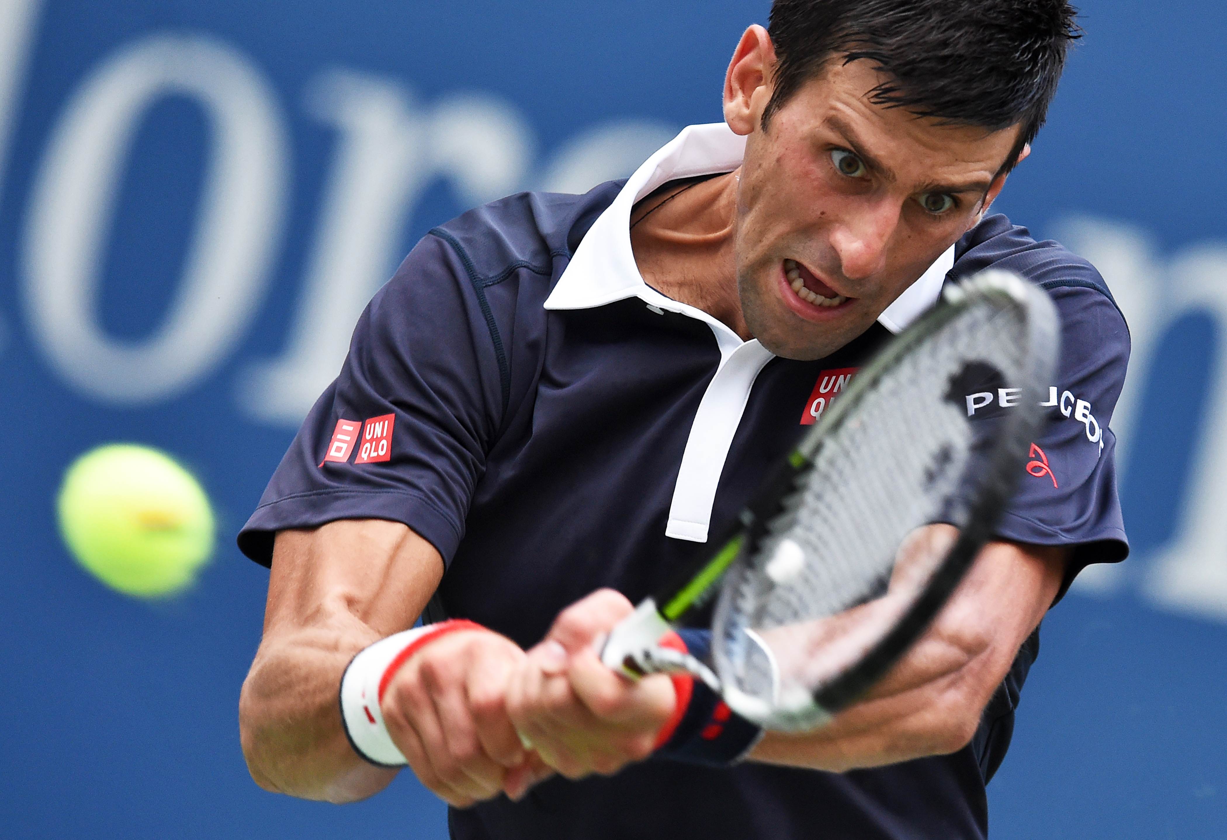 Novak Djokovic on his way to victory over Andreas Seppi. Photo: AFP