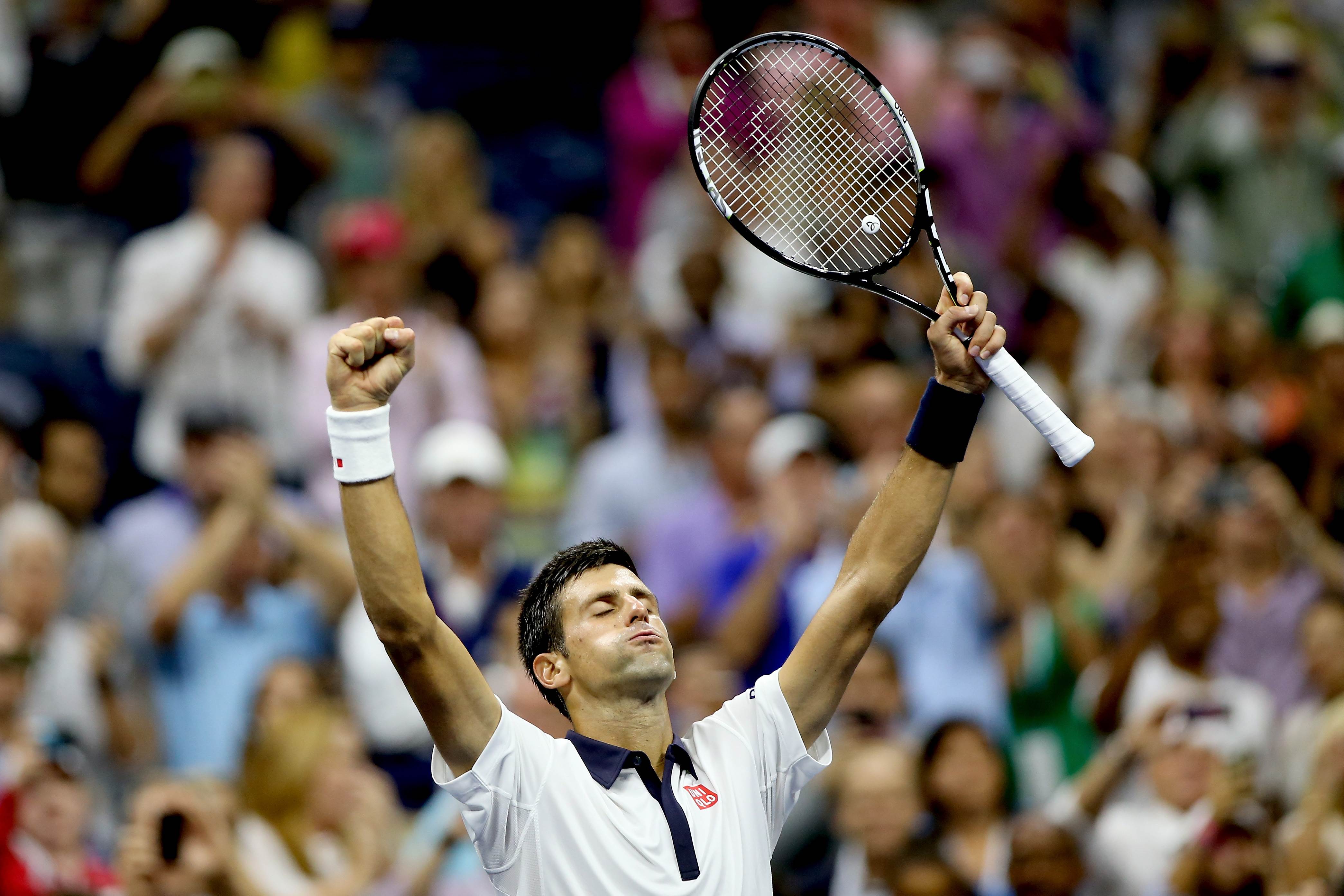 Novak Djokovic celebrates his win. Photo: AFP