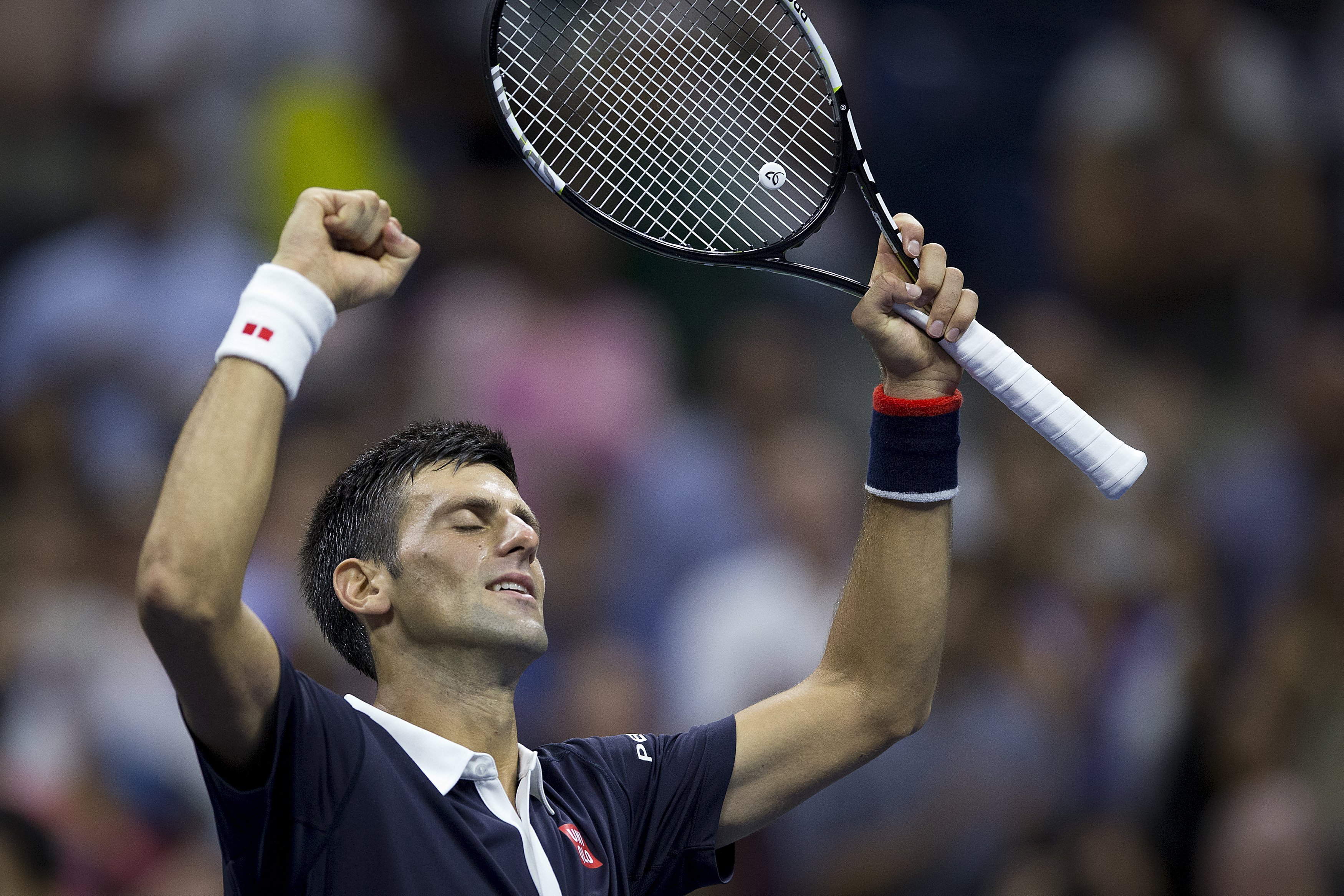 Novak Djokovic celebrates his win. Photo: AP